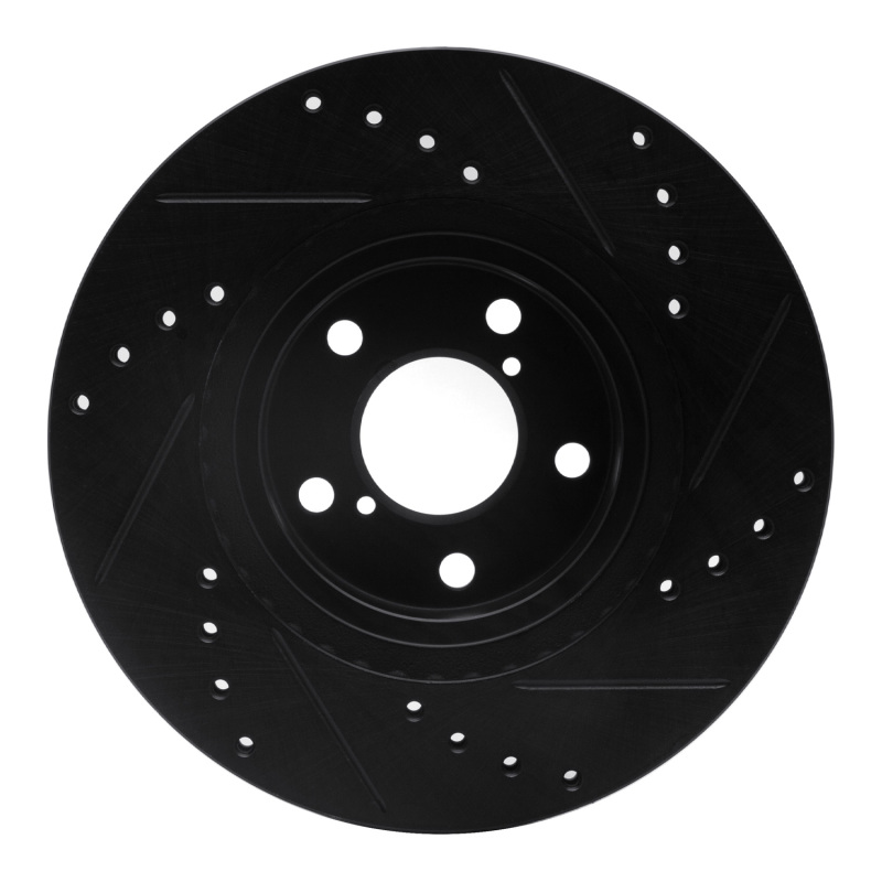 Saab 9-2X Brake Rotor (1) - Front Left - R1 Concepts - Drilled & Slotted - Black - `90-`16